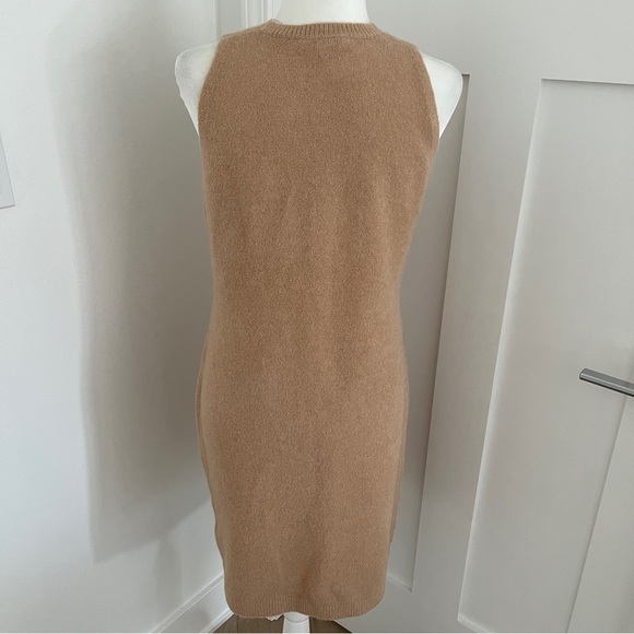 NWT $365 Vince Beige Wool Bland  Sleeveless Crewneck Sweater Dress Sz M *B5 - Picture 4 of 7